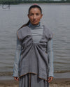 BASERANGE 25 Early Spring V-neck top BAS-TOMX-LC-SP25-HH BAYON GREY (YELLOW)